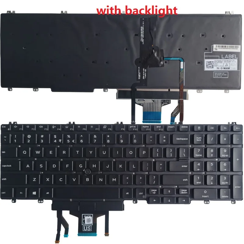 US laptop keyboard for DELL Precision 3500 3501 3540 3541 Latitude 5500 5501 5510 5511 With pointing stick 0M25NK PK132FA1B01