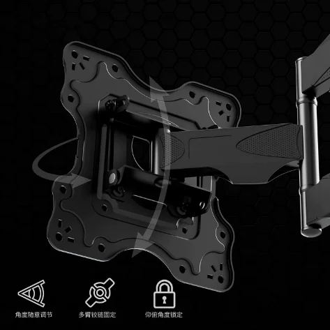 Wall mounted TV tilt rotating bracket with telescopic arm T-shaped hanger  floating shelf brackets clamp bracket  panel solar