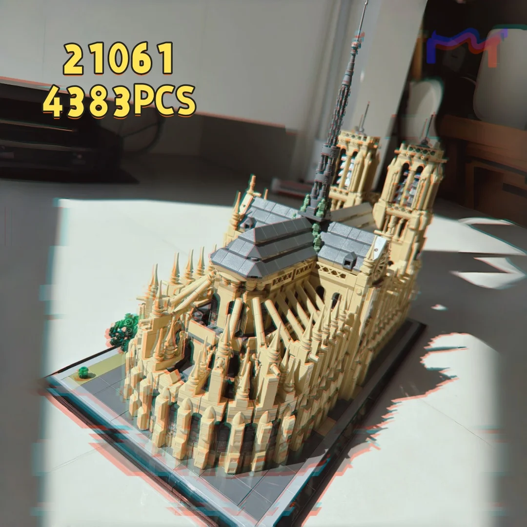 NEW 4383Pcs Large Classic Gothic Style Cathedral Bricks Model, Architecture Building Blocks Kit for Adult Desktop Decoration
