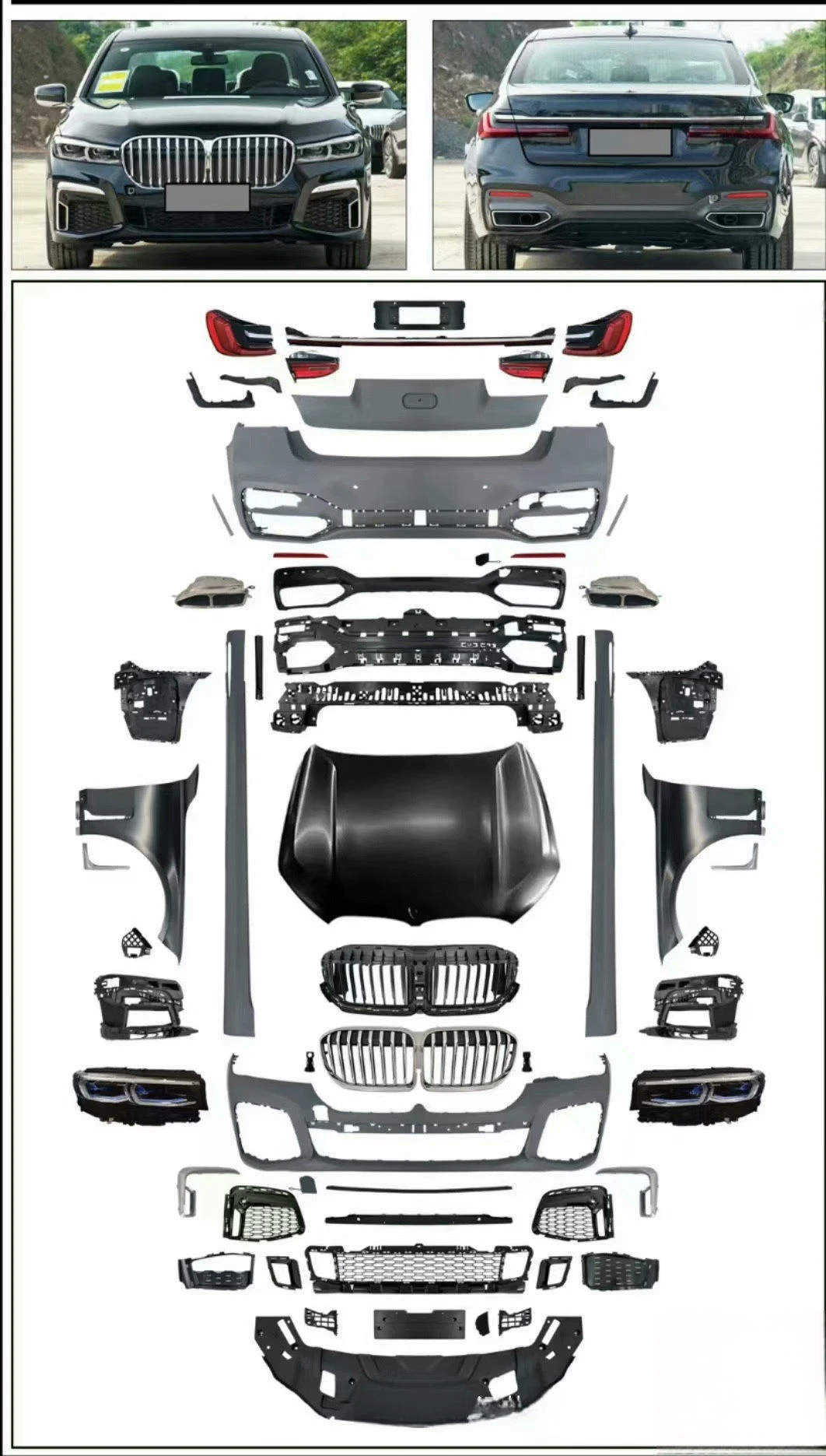 High Performance Car Body Kits Front Rear Bumper for  7 Series F02 G11 G12 Upgrade to New Widebody Body Kits