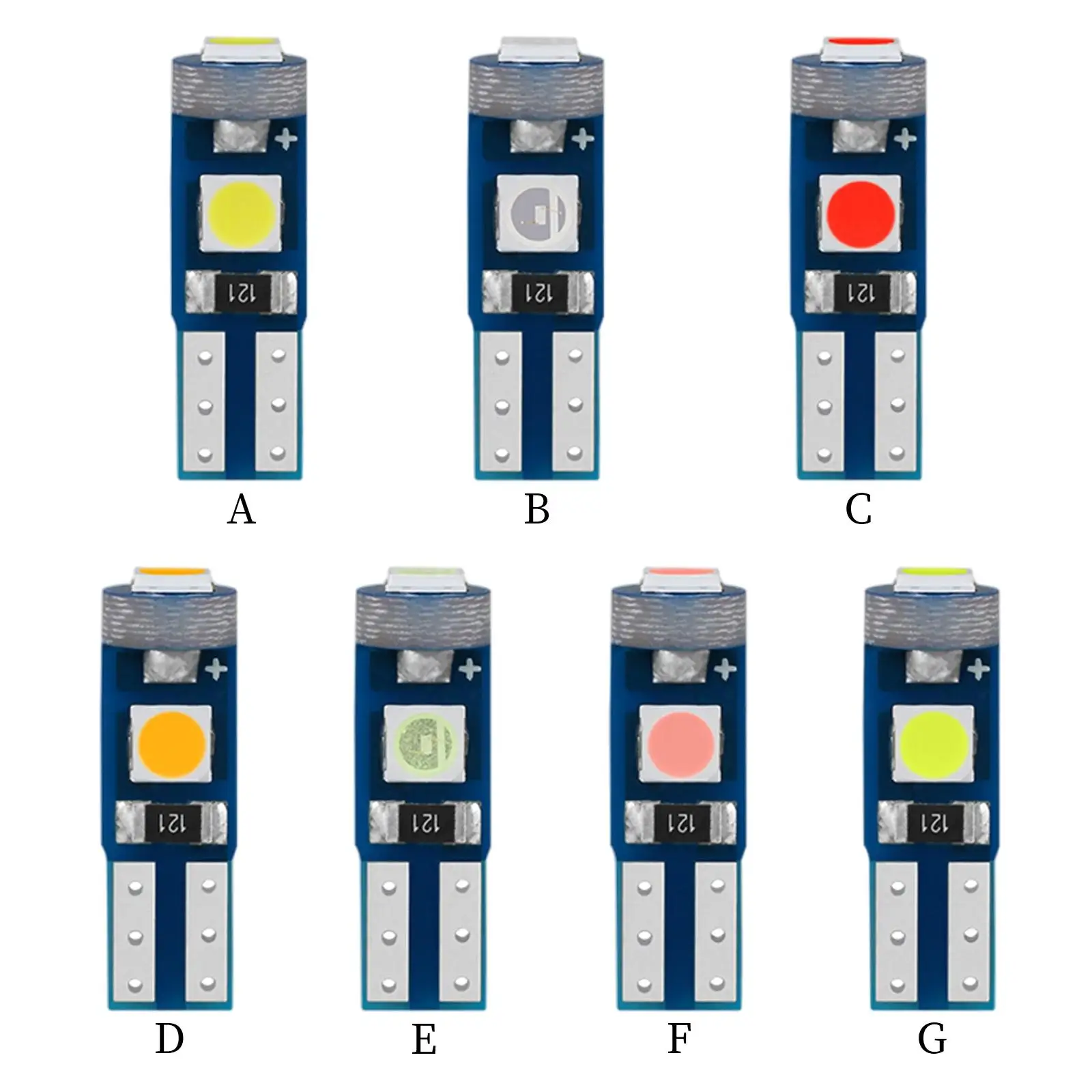 Automotive LED 5 3SMD DC12 Interior Light Bulbs Fit for Reading Lights Air Conditioner Lights board Lights