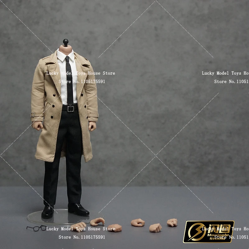

Manipple Studio Toys 1/12 Journalist Windbreaker Body Black Gray Suit One Piece Model Accessory For 6" Shf Mafex Head Decoration