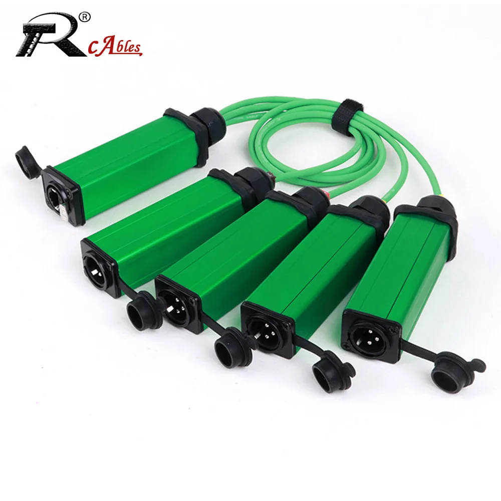 

4 Channel Multi Network 3Pin XLR Male to Ethercon Compatible RJ45 Cat6 Ethernet Extender for Live Stage,Audio Recording Studio