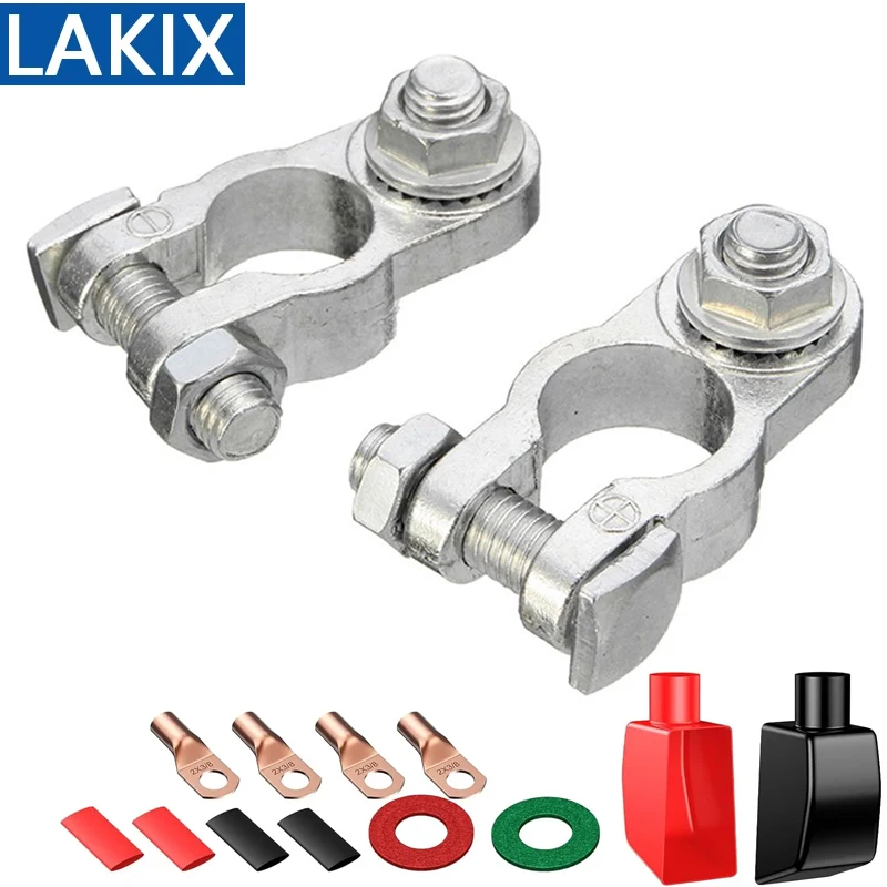 

2 шт., клемма аккумулятора из цинкового сплава, клемма аккумулятора, зажим, зажим, разъем, положительный и отрицательный полюс, клемма колонки автомобильного аккумулятора