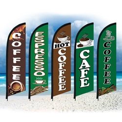 Coffee Feather Flag Only Swooper Without Pole Beach Flag Custom Outdoor Sport Club Advertising Decoration Banner Auto