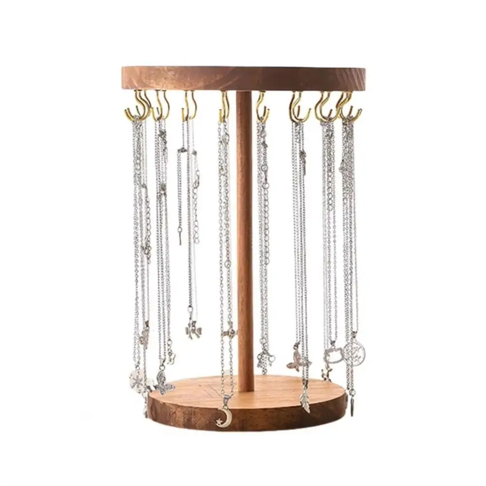 

Solid Wood Jewelry Display Holder Hanging Countertop Jewelry Organizer Necklace Earrings Stand Large Capacity Detachable