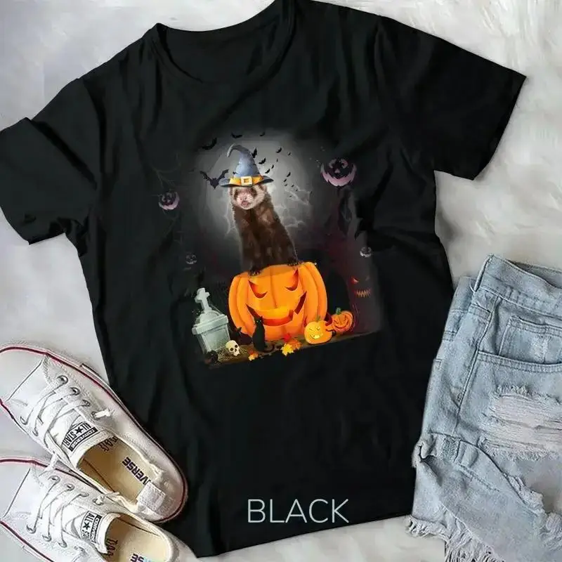 Funny Ferret Pumpkin TShirt Halloween Costume Gifts Tee Unisex T shirt