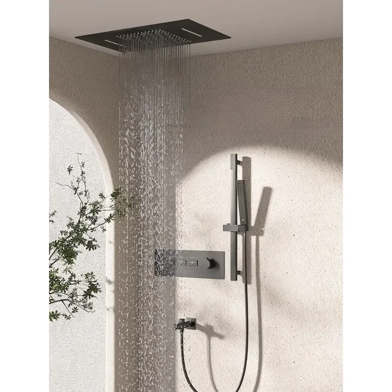 Shower all copper hot melt hidden recessed thermostatic wall shower set