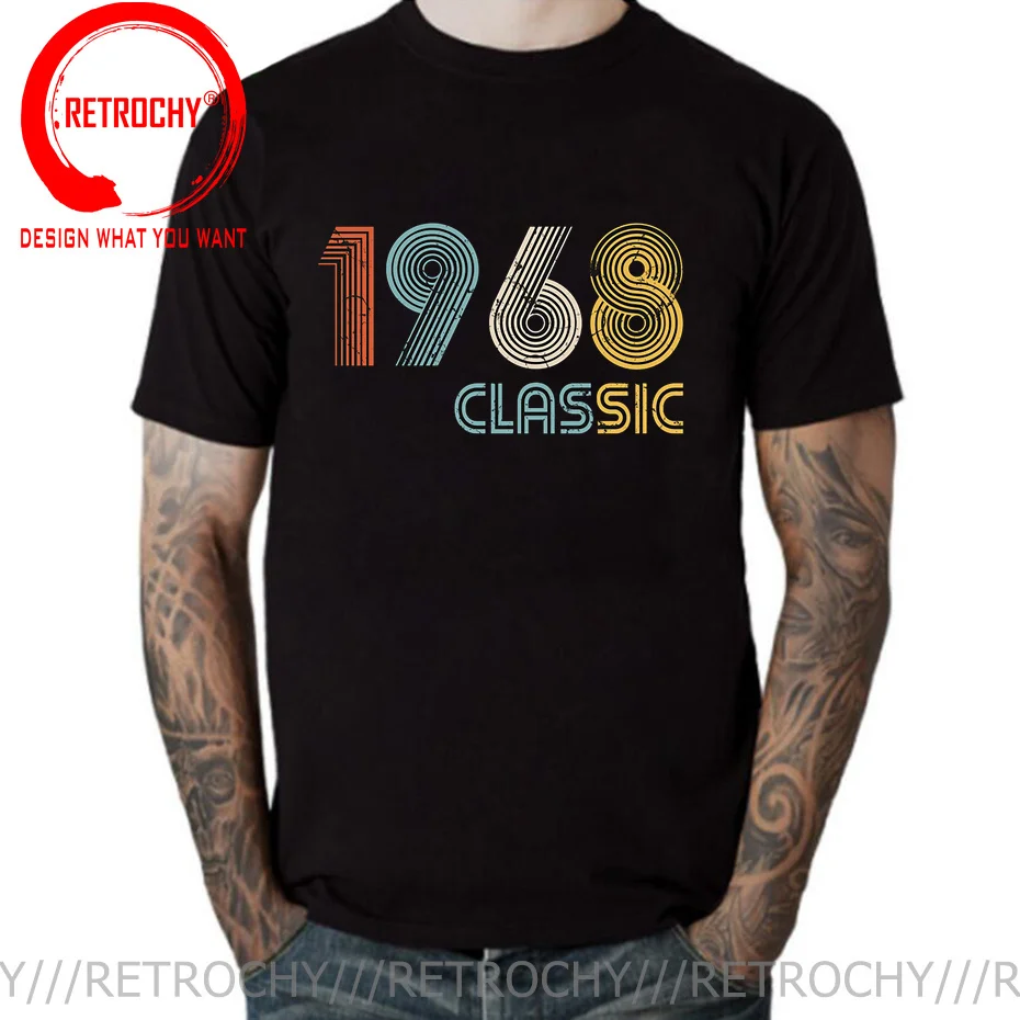 Vintage 1968 Classic 50 Years Old Birthday T Shirt Made in 1968 50Th Birthday T-shirt Father Day Present Born in 1968 Tee Shirt