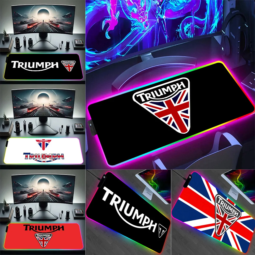 

Коврик для мыши с RGB-подсветкой и логотипом мотоцикла в уличном стиле, светодиодный, светящийся, резиновый, для геймеров ПК