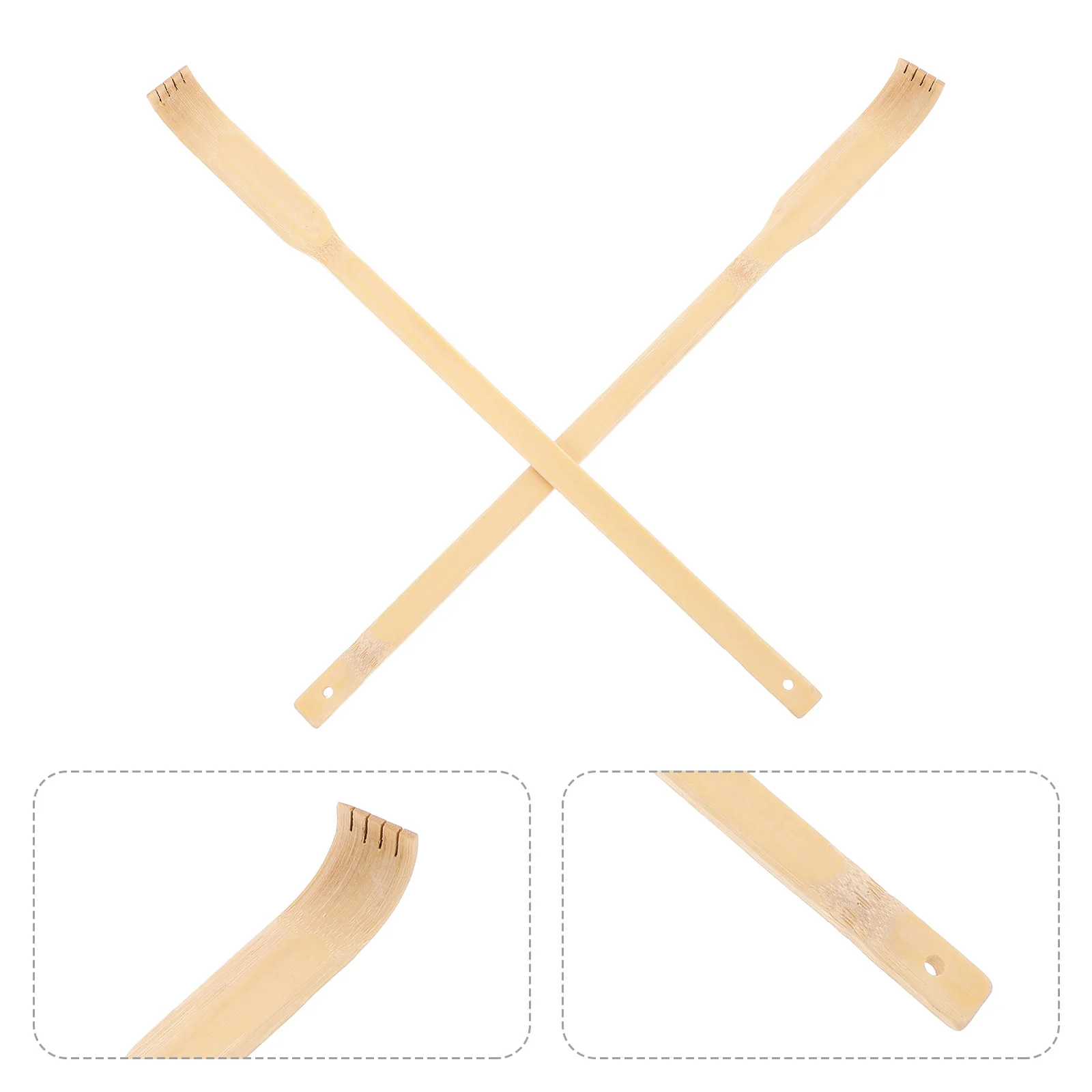 

2Pcs Bamboo Back Scratcher Long Handle Portable Extendable Relaxation Massagers Home Use Back Massagers Stick for Seniors Adults