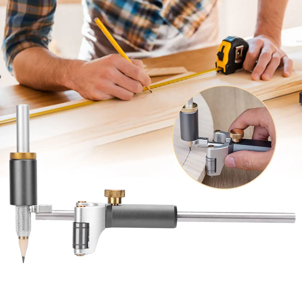 Linear Arc Scriber Tool DualPurpose DIY Woodworking Multifunctional Draw Marking