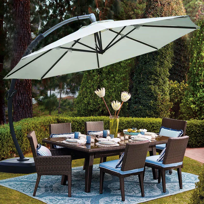 HYS Outdoor Table and Chair Rattan Chair Rattan Table and Chair Combination Balcony Rattan Courtyard  Terrace Outdoor