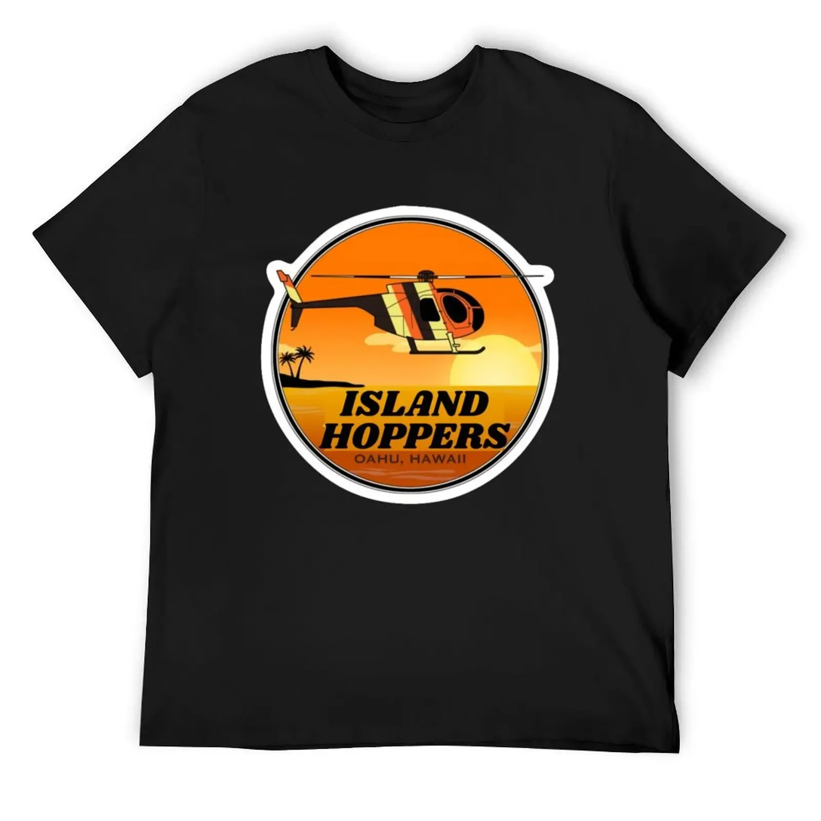 Island Hoppers 80 s helicopter T-Shirt custom t shirt man clothes rapper graphic tees oversized anime shirts men