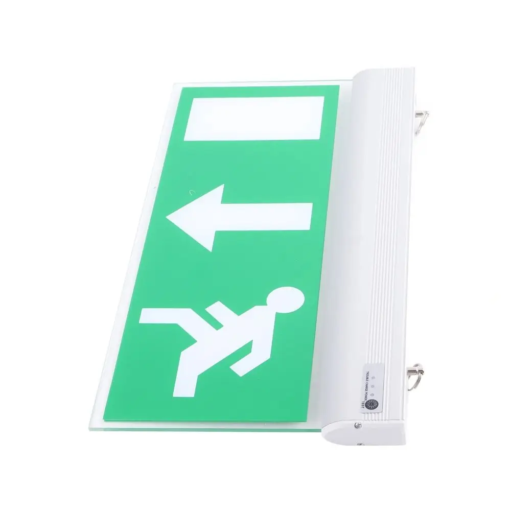 Commercial LED Emergency Sign Lamp Green Bulb Exit Sign Evacuation Indicator Light Acrylic Left Right Security Light School