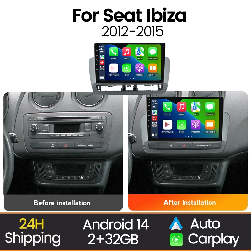 

MEKEDE 9-дюймовый Android-экран Автомобильное радио для Seat Ibiza 2012-2015 Carplay Автомобильный мультимедийный видеоплеер WIFI BT GPS-навигация