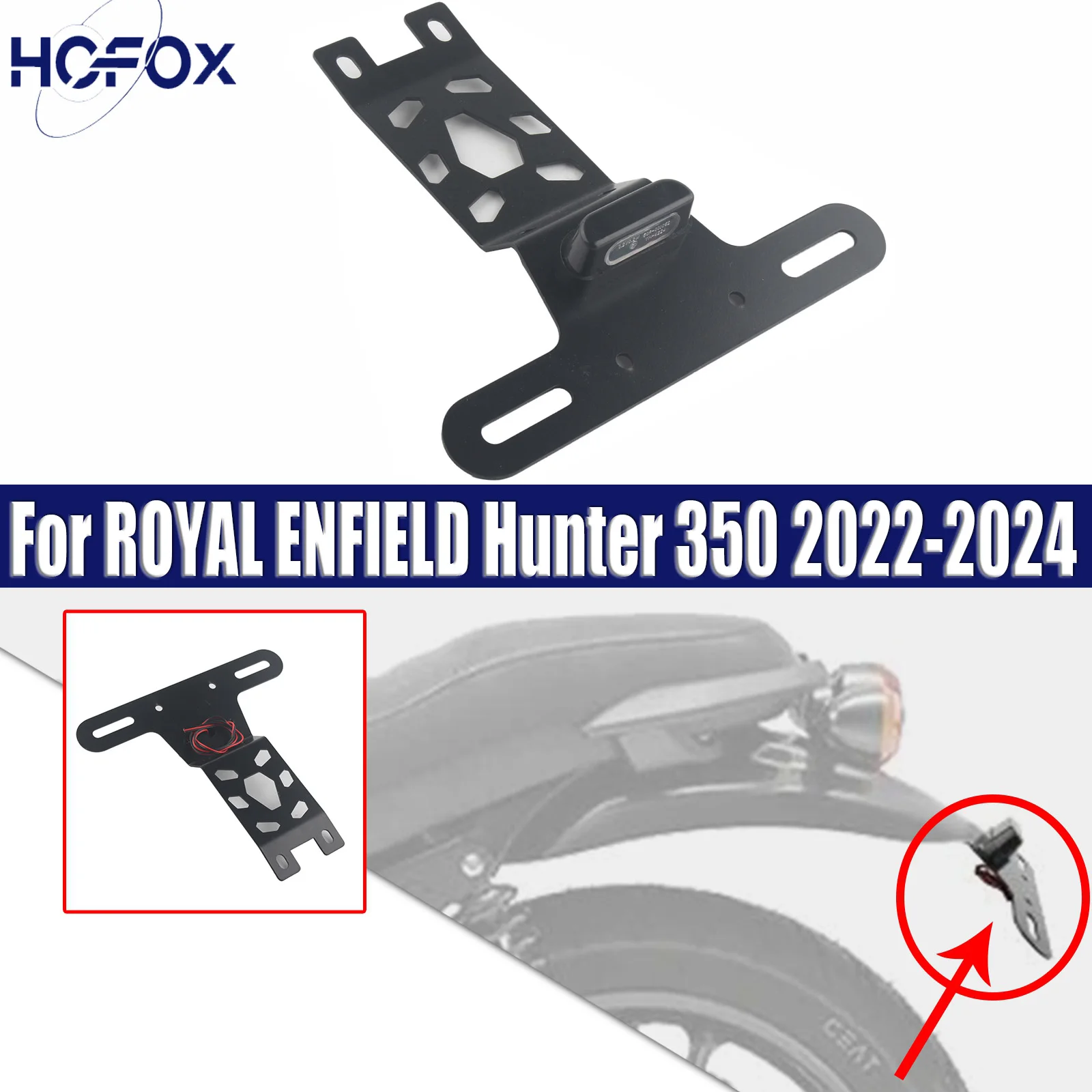 

For ROYAL ENFIELD Hunter 350 2022-2024 Motorcycle Tail Tidy Bracket Registration License Plate Holder Accessories