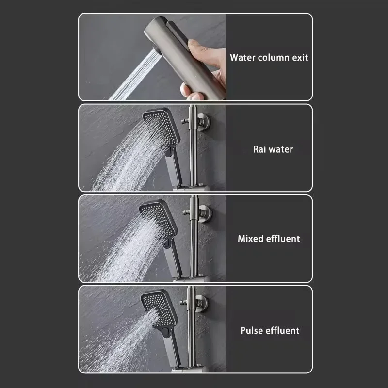 ห้องน้ํา Thermostatic อ่างอาบน้ําฝักบัวก๊อกน้ําผสมน้ําร้อนและเย็น Key สเปรย์ด้านข้าง Rod Design สไตล์โมเดิร์น