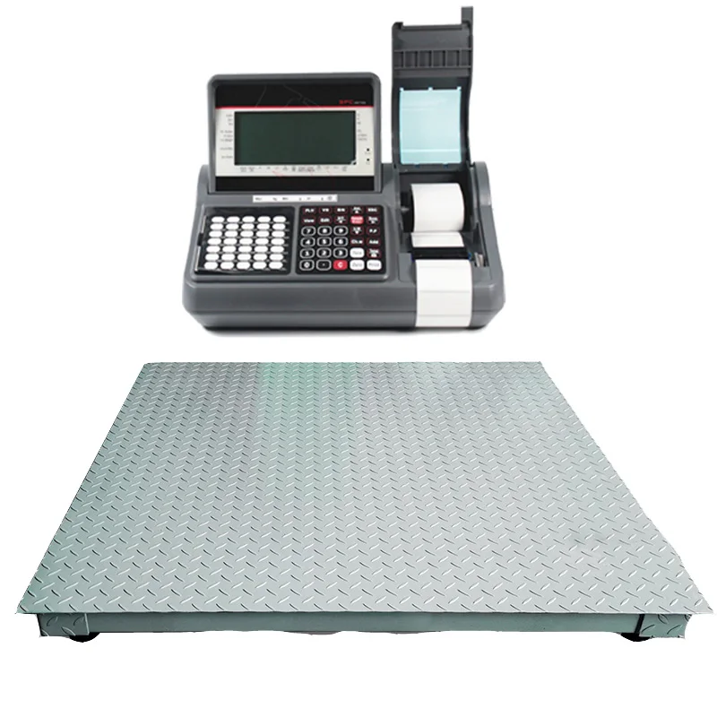 

1 Ton Weighing Scale With Printer Multi Barcode Label Printing Weight Scale Thermal Printer Floor Scale