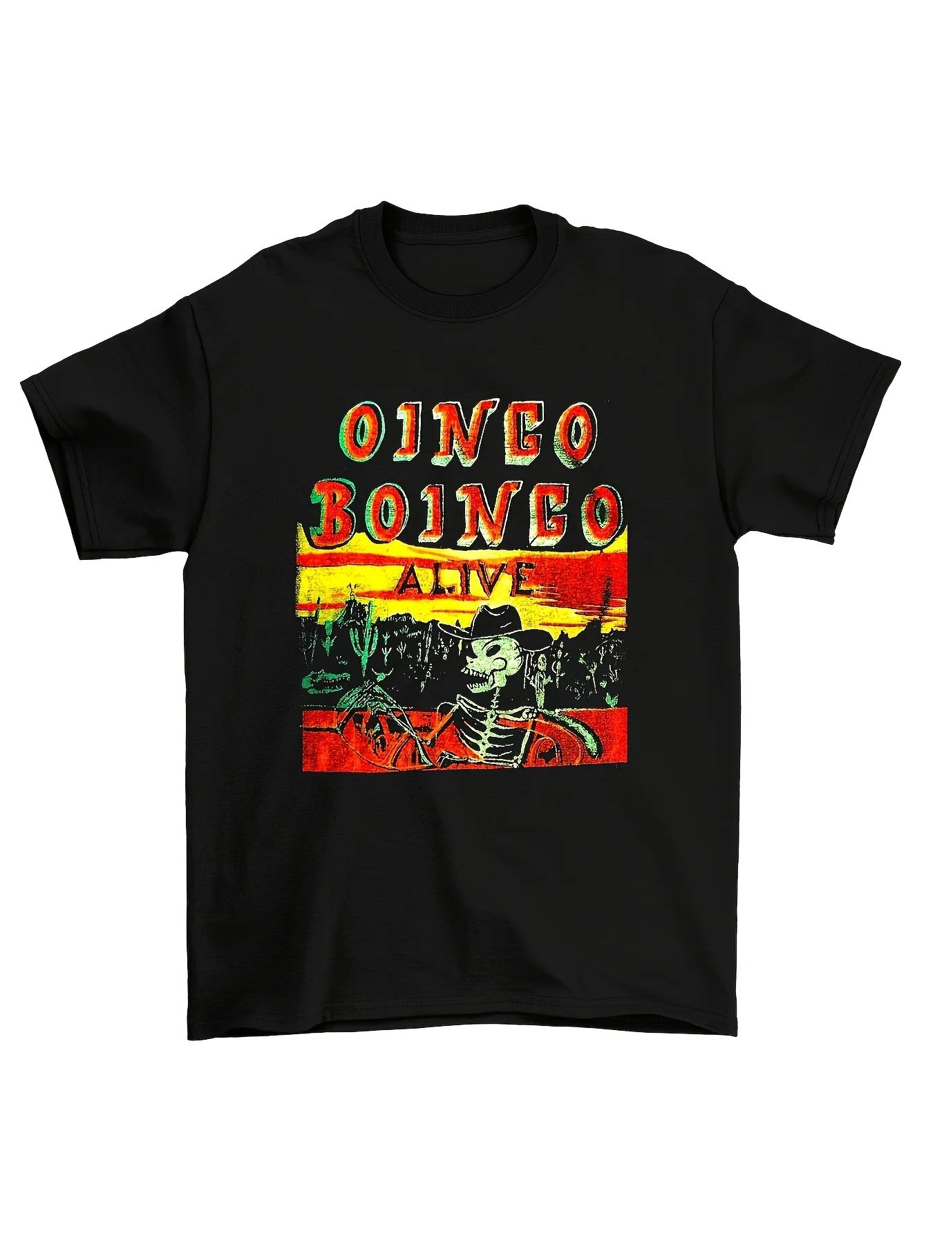 Unisex 100% T-Shirt for Men and Women Featuring Oingo Boingo, Ideal for Casual Streetwear All Year Round This Soft and Versatile Piece Is an Affordable Everyday Outfit