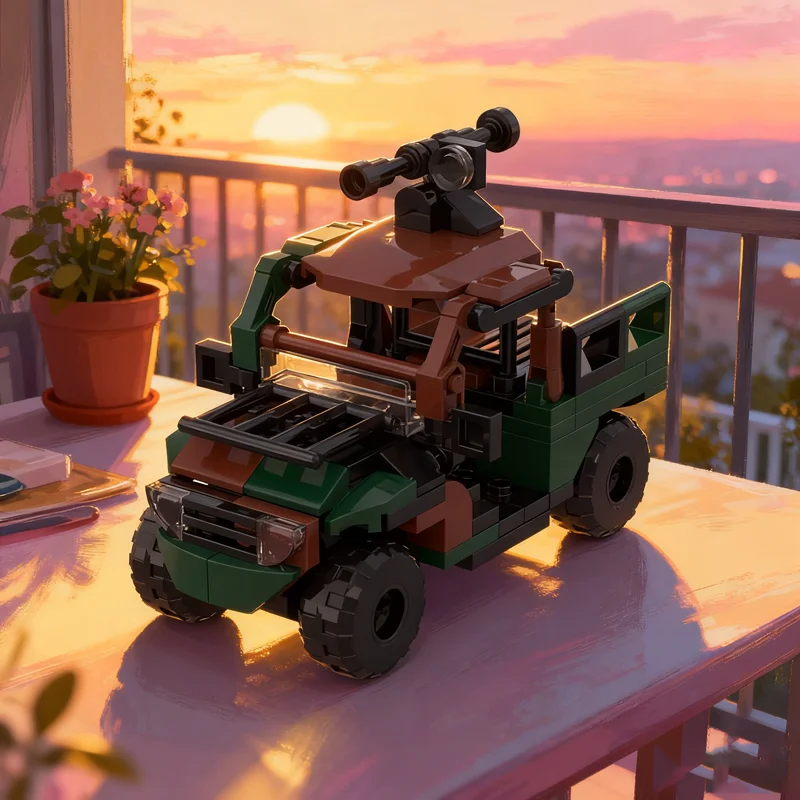 124 pezzi MOC Militare ATV Auto Modello Building Blocks Assemblare Architettura Giocattolo fai da te Idea creativa Educazione Regali di Natale Mattone