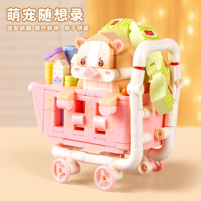 

Moonlight Society Cute Pets Building Blocks Educational Desktop Decoration Girl Birthday Gift Creative Puzzle Toys