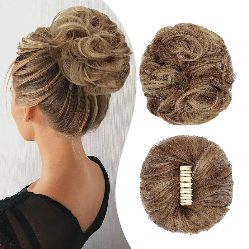 Claw Clip Messy Bun Hair ExtensionsWavy Curly Bun Hair Extensions Messy Bun Hair Clip Hair