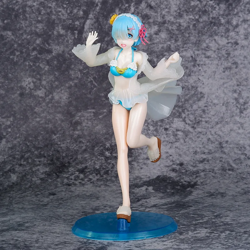 Beautiful Girl Swimwear Rem 22cm Figure Re:Life In A Different World From Zero Anime Sexy Cute Beauty Toy Doll Decor Model Gift