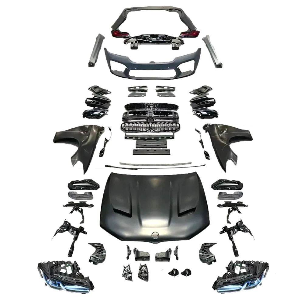Old to New G30 LCI M5 Bodykit Auto Car Hood Fender Front Rear Bumper Lip Diffuser Tail Light Full Bodi Kit for bmws F10