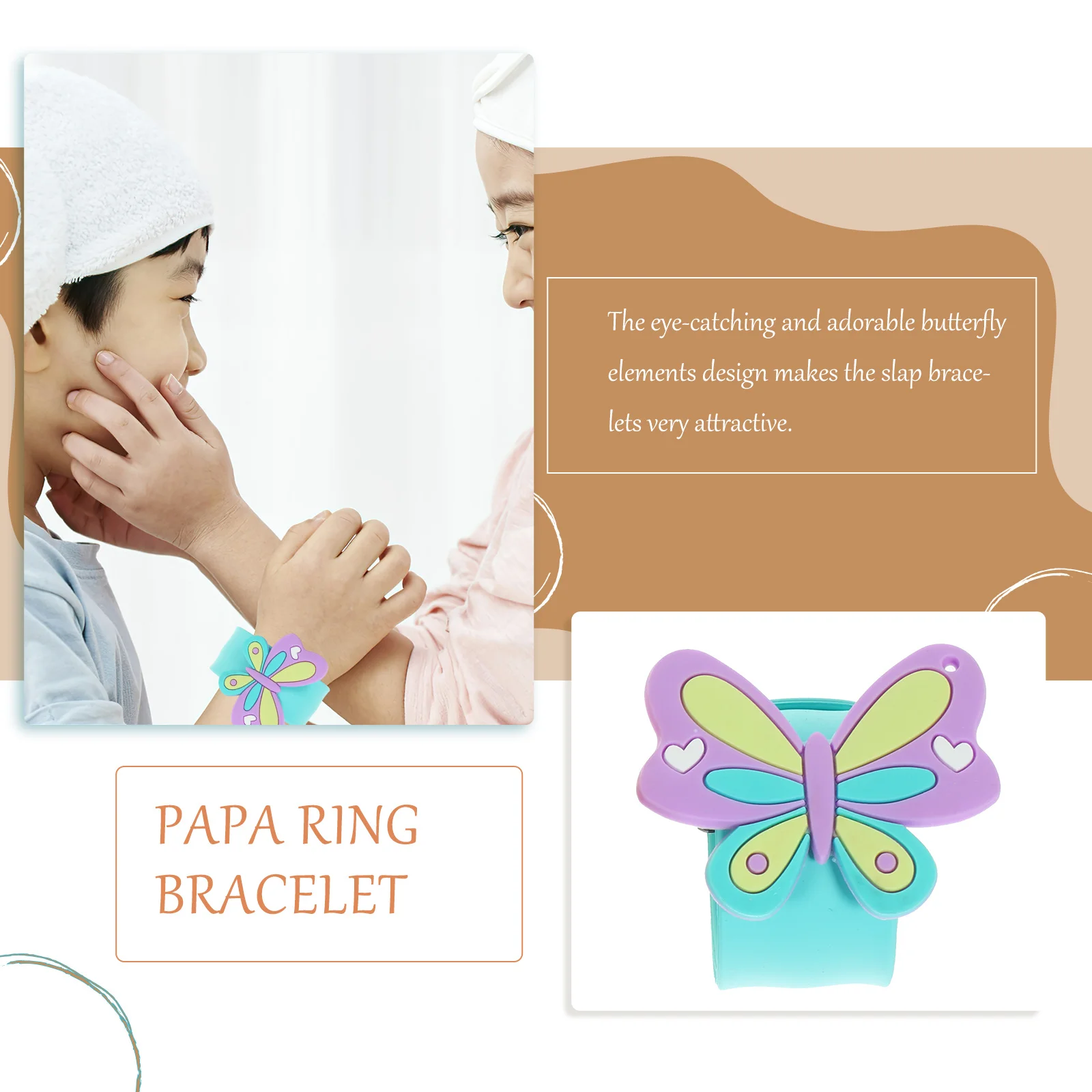 

6Pcs Butterfly Slap Bracelets Silicone Snap Wrist Bands Party Favors Lightweight Compact Easy to Wear Snap Bracelet