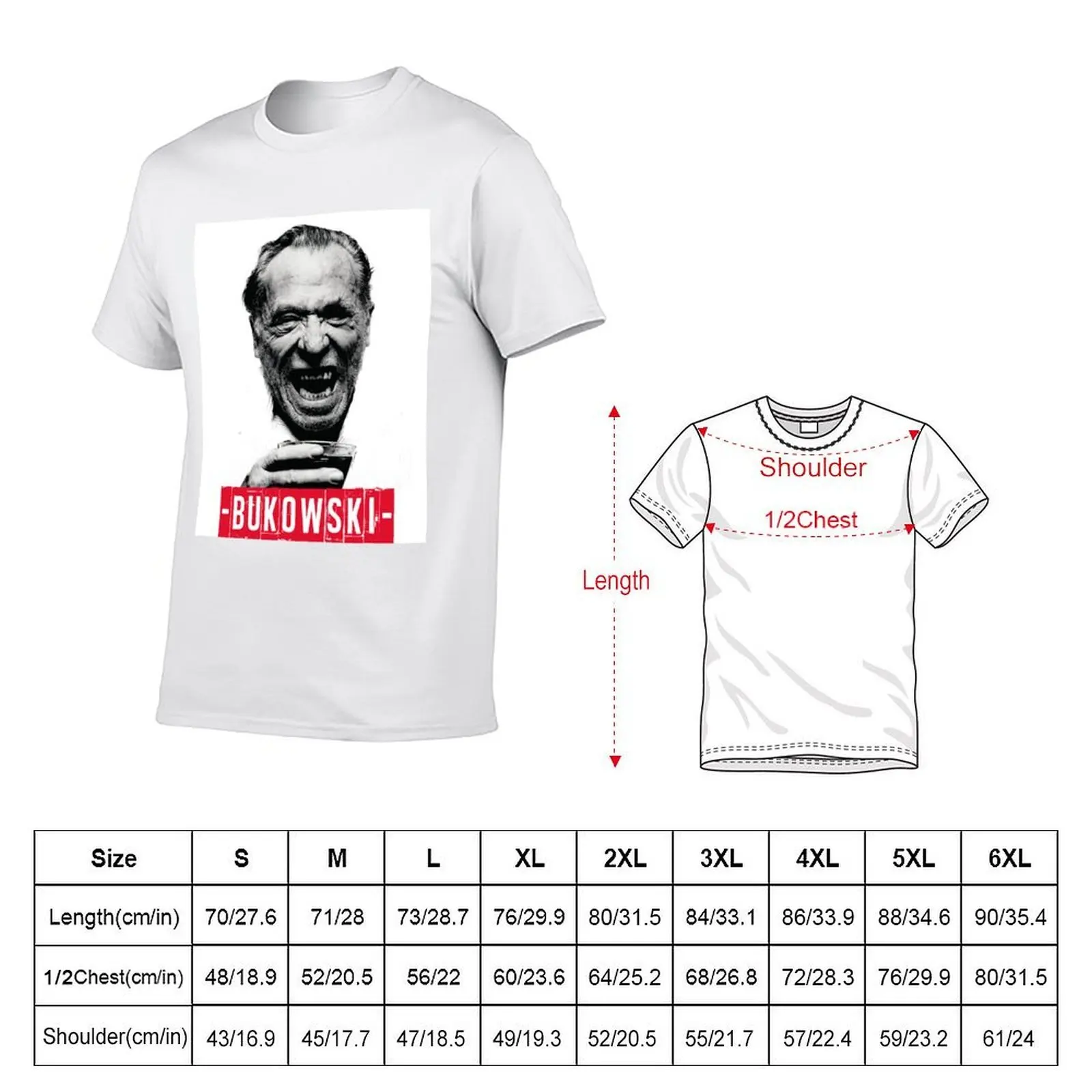 bukowski T-Shirt man t shirt cotton high quality essential t shirt t shirts for man cotton soft T-shirt