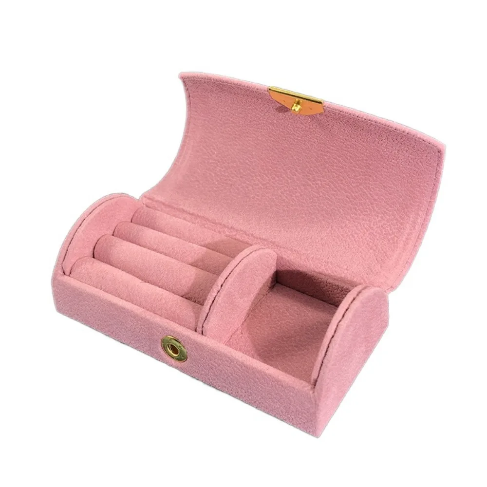 

Bead Velvet Arch Face Jewelry Box Partitions Comfortable To Touch Travel Earring Organizer Solid Color Protective