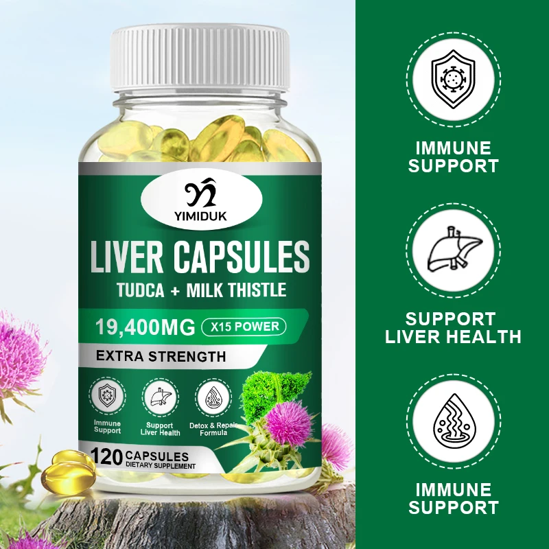 Liver Capsules Tudca + Milk Thistle Liver Detox and Cleanse for Health Promotes Liver Toxinremoval Antioxidant & Detoxifier