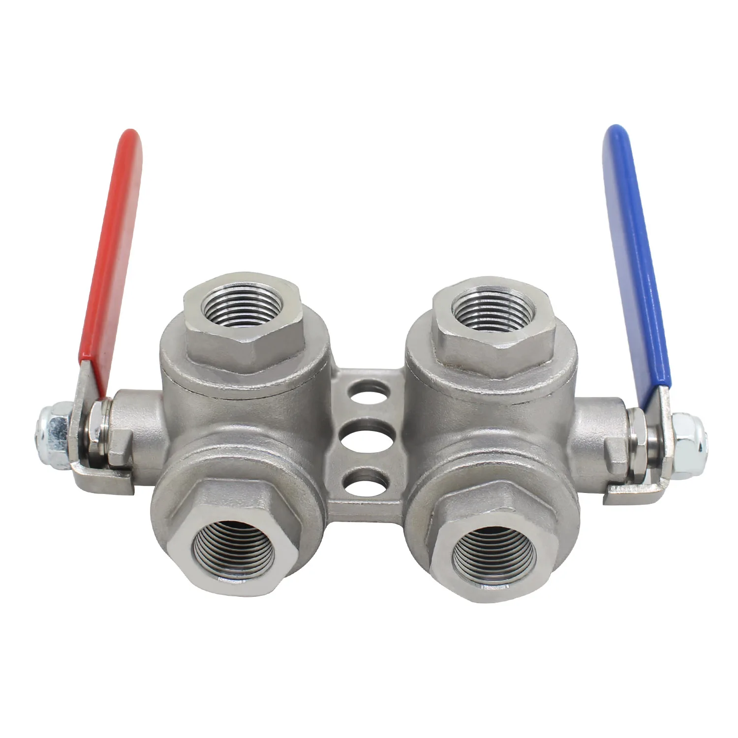 Six way ball valve for truck fuel tank heater preheater switching valve selector valve double switch with base Cast steel