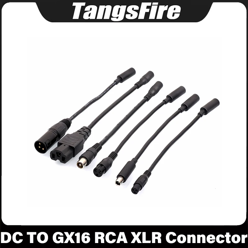 Adaptor kabel konektor, DC 5.5MM ke GX16/XLR/RCA/IEC/GX12/DC untuk konektor elektrik sepeda skuter untuk persistensi tahan lama