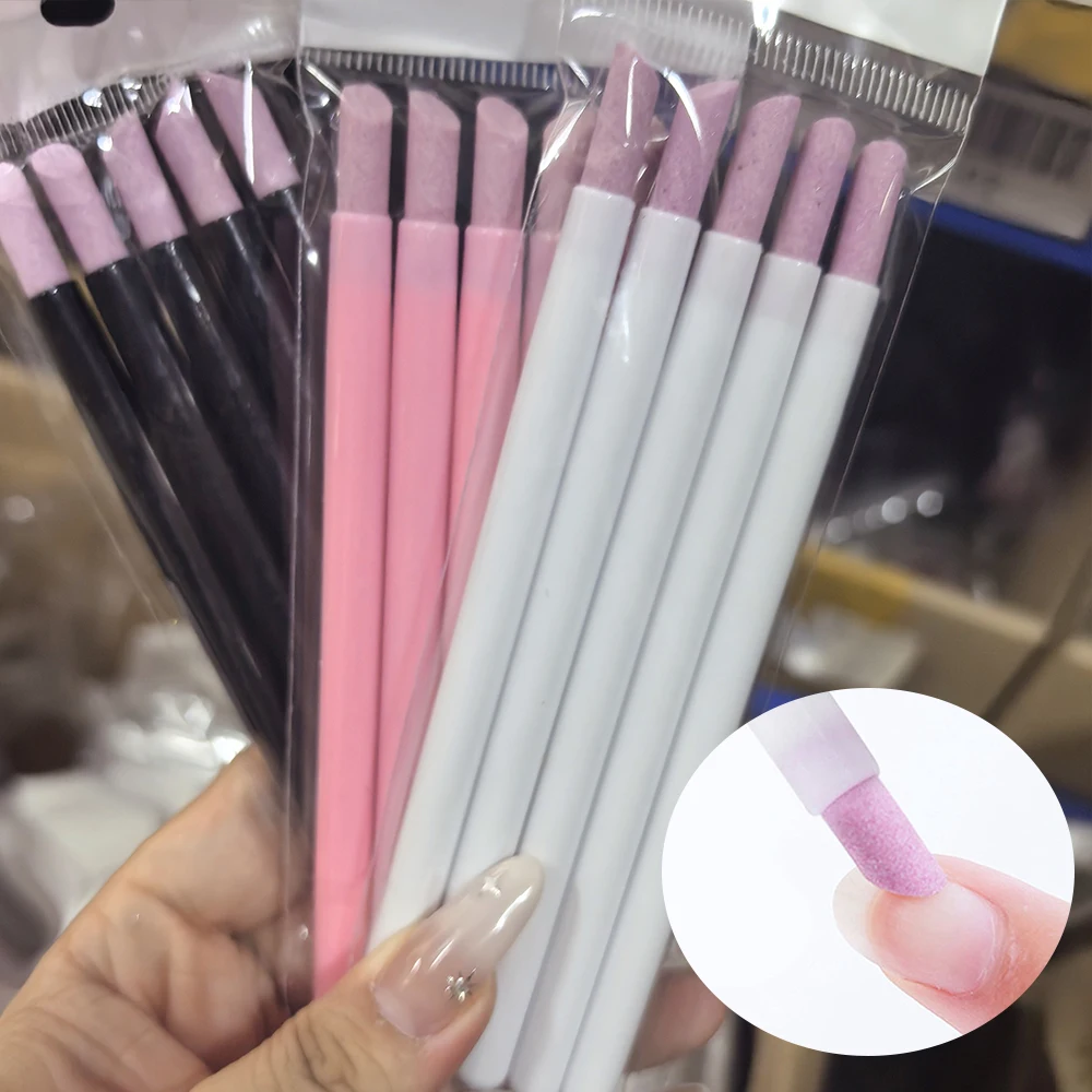 5 ชิ้น 45 °   ตะไบเล็บควอตซ์แบบปากกา - ที่ดันหนังกำพร้า กำจัดหนังกำพร้า ขจัดผิวหนังที่ตายแล้ว อุปกรณ์ดูแลเล็บมือและเล็บเท้า