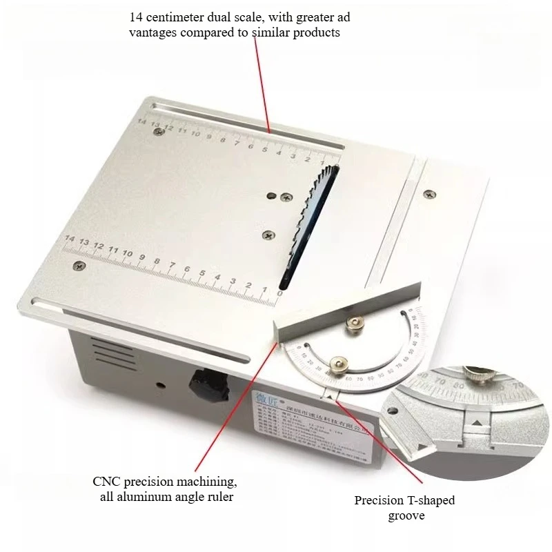 12-24V Mini Table Saw Multi functional Portable Compact Wood Plastic Metal Cutting DIY Home Technology School Workshop