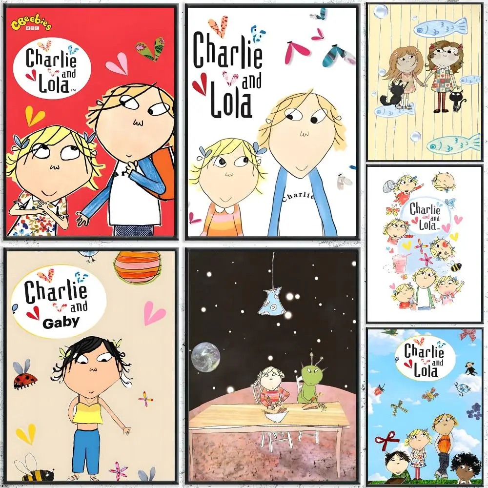 Charlie And L-Lola Animation Poster HD Waterproof Self-Adhesive Wall Art – Multi-Scene Use Top Gift Pick