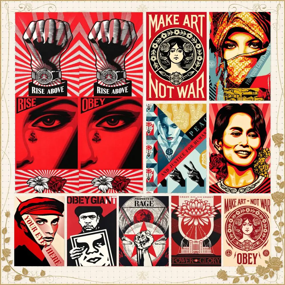 Artist Street Pop S-Shepard Fairey Poster Wall Art Bedroom Living Room Dorm Bar Cafe Gym Studio Home Decor Gifts