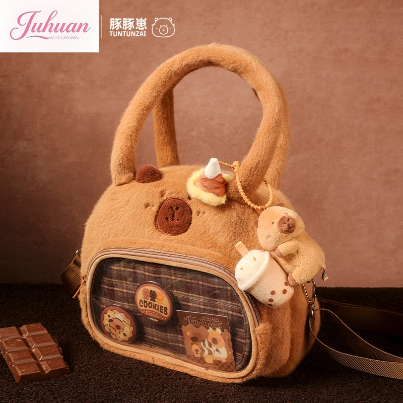 

Autumn Winter Lolita Cartoon Chocolate Workshop Plush Shoulder Lta Bag New Cute Plush Doll Backpack Female Messenger Bag Gift