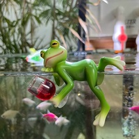 Flower Pot Edge Frog Hanging Ornaments Figurine Planter Pot For Fish Tank Desktop Figurines Decorative