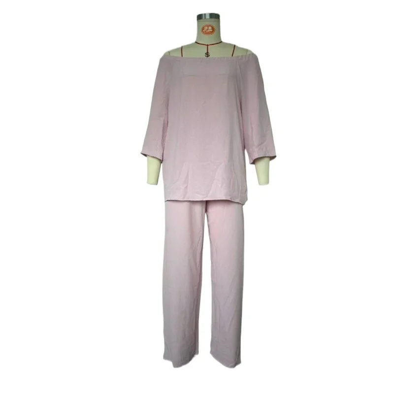 European and American Cross-border Independent Station Summer New Casual Loose Linen Three-quarter Sleeve Top Wide-leg Pants Set