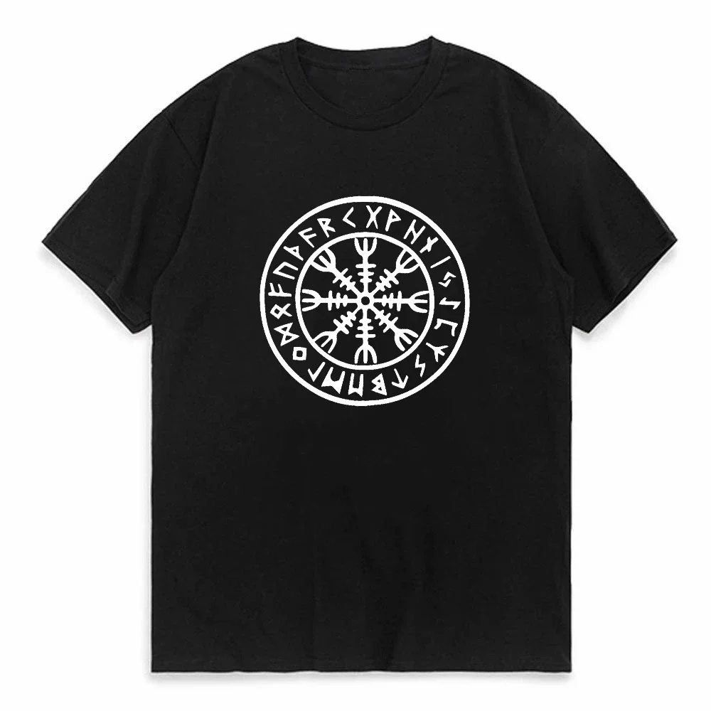 Summer viking Print T shirt Men Short Sleeve Viking legend T-Shirt Retro Classic Tee Shirt Valhalla Odin Tops Mens Cotton Tshirt