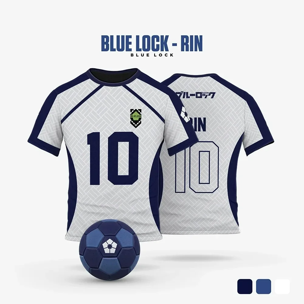 Blue Lock BAROU Cartoon Anime Cosplay Student football sports uniform popular Men's Jersey Summer Customized short sleeved top