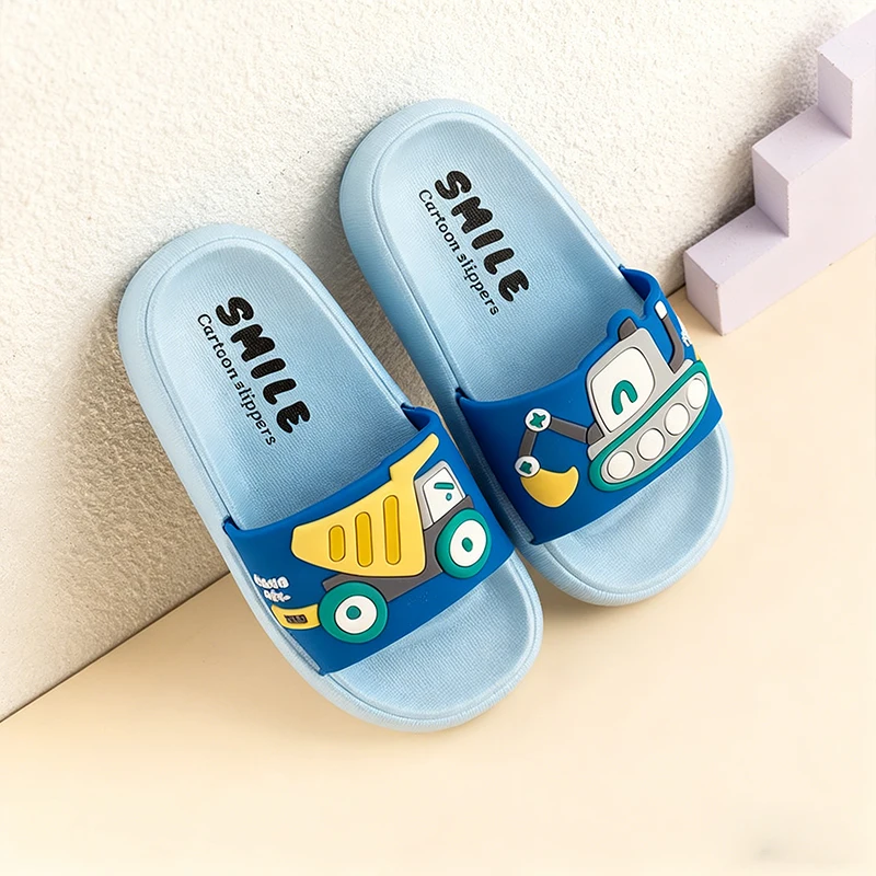 شباشب لمركبات البناء الكرتونية للأطفال، شرائح مضادة للانزلاق للأولاد #2