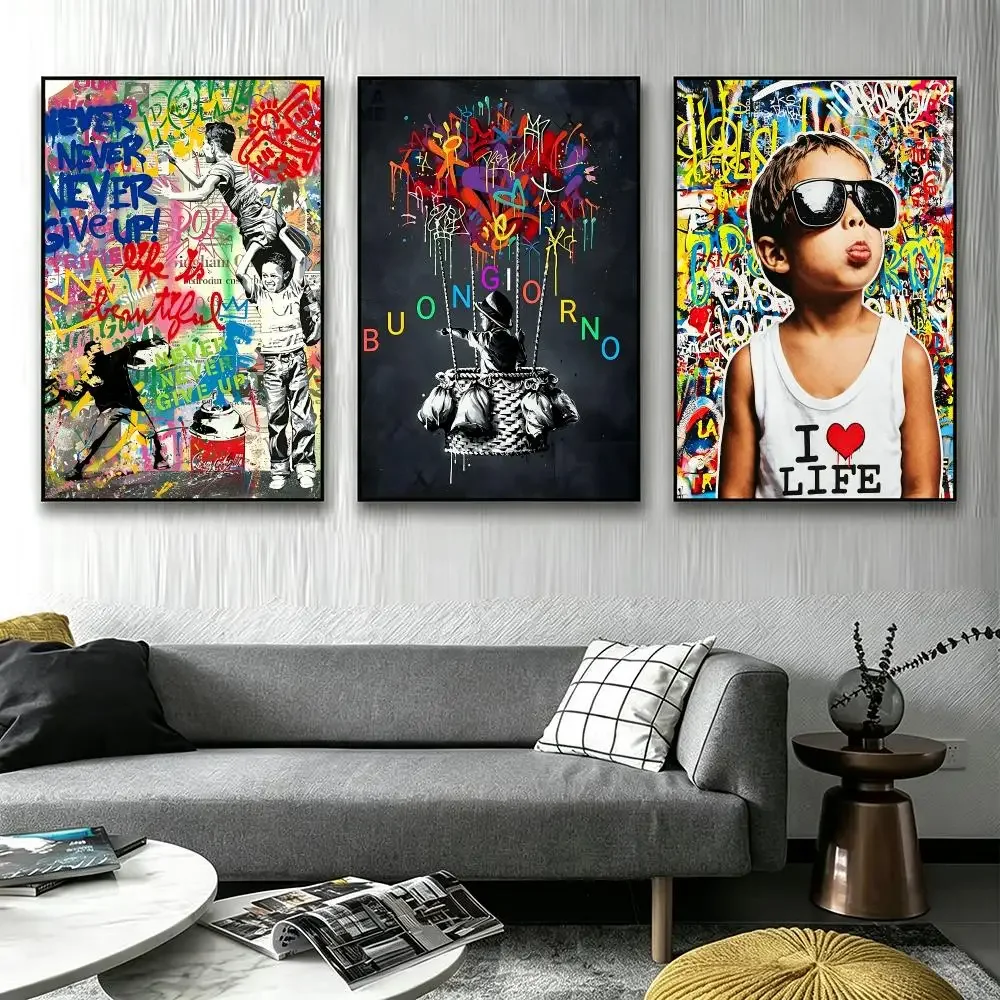 Banksy Street Graffiti Poster Poster HD printing Sophisticated Style Wall Art Home Decor For Bedroom Living Room Creative Gift