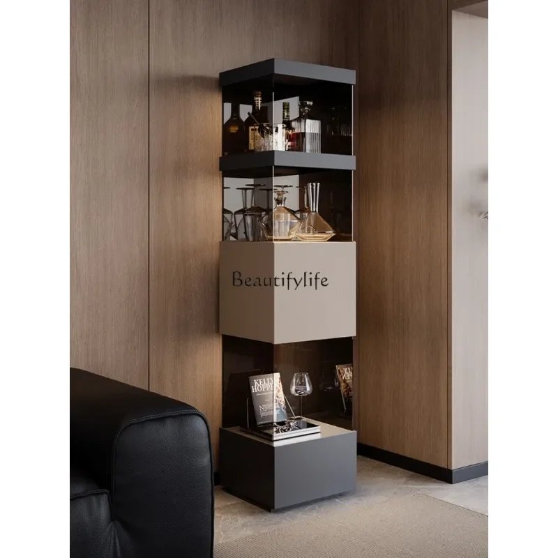 

pg45Italian minimalist corner cabinet glass suspended wine cabinet