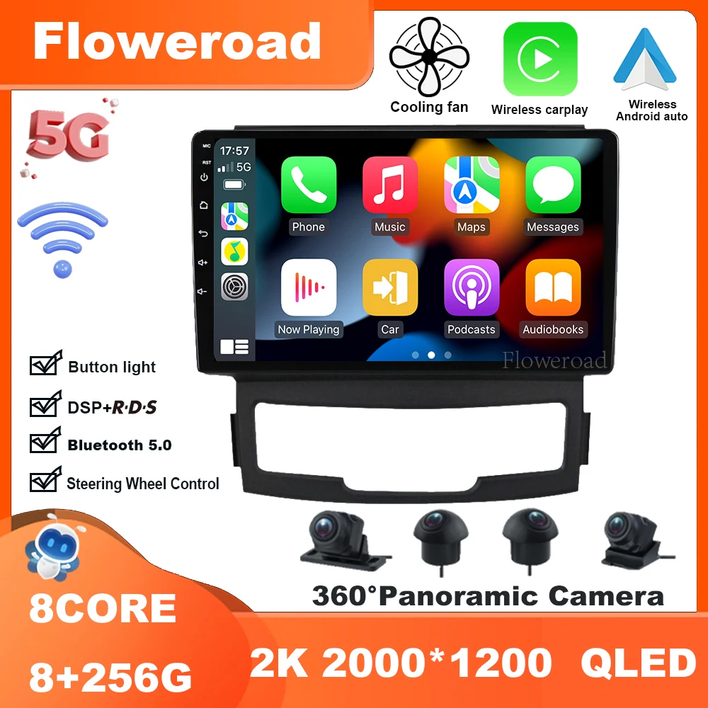 

Android13 For SsangYong Koran 2010 - 2013 Radio Multimedia Video Player Navigation stereo GPS Carplay Auto BT5.0 4G 5G GWiFi