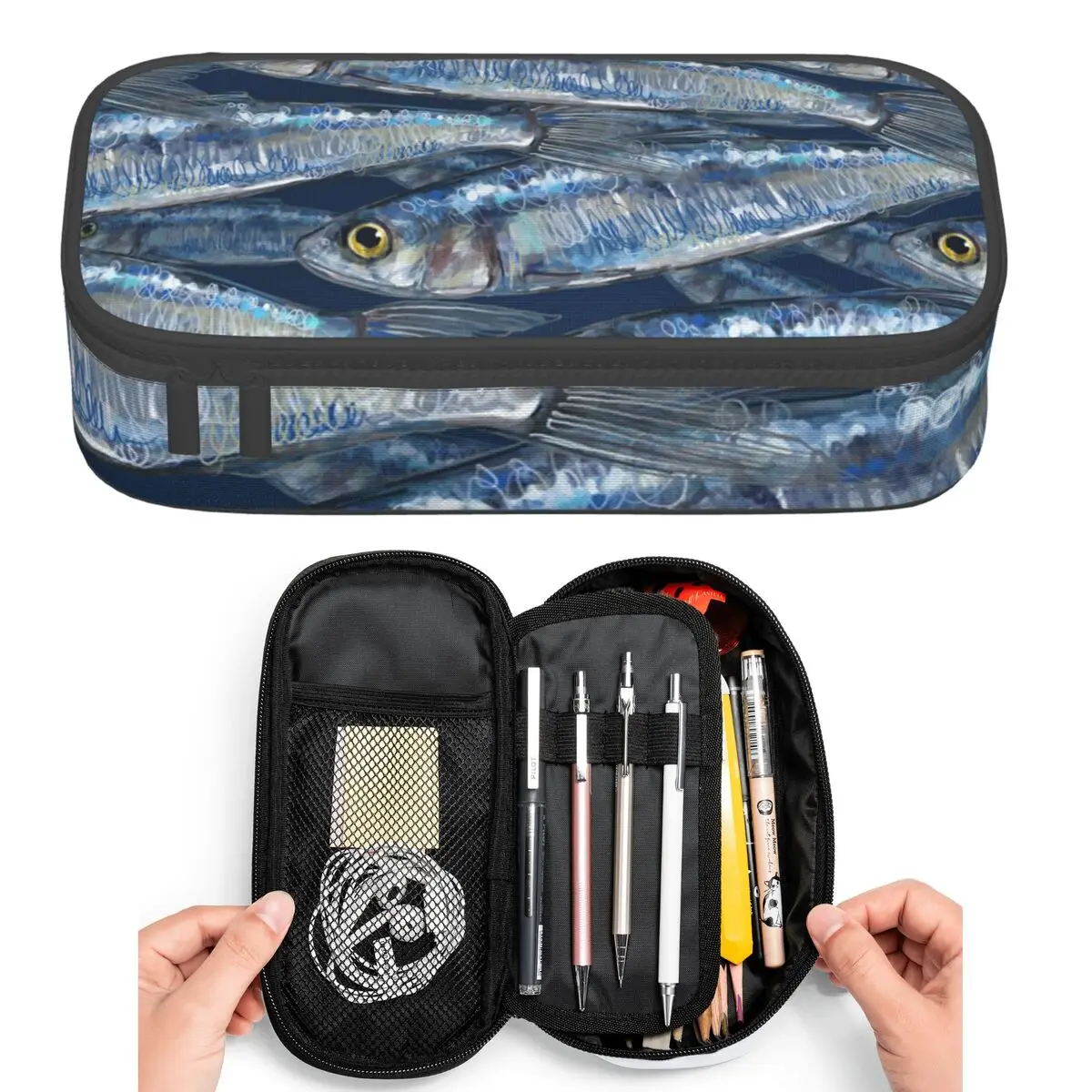 

Fish Shaped Fish Pattern Pencil Cases for Students Pen Box Pencil Bag Large Storage Pencil Pouch Pen Holder