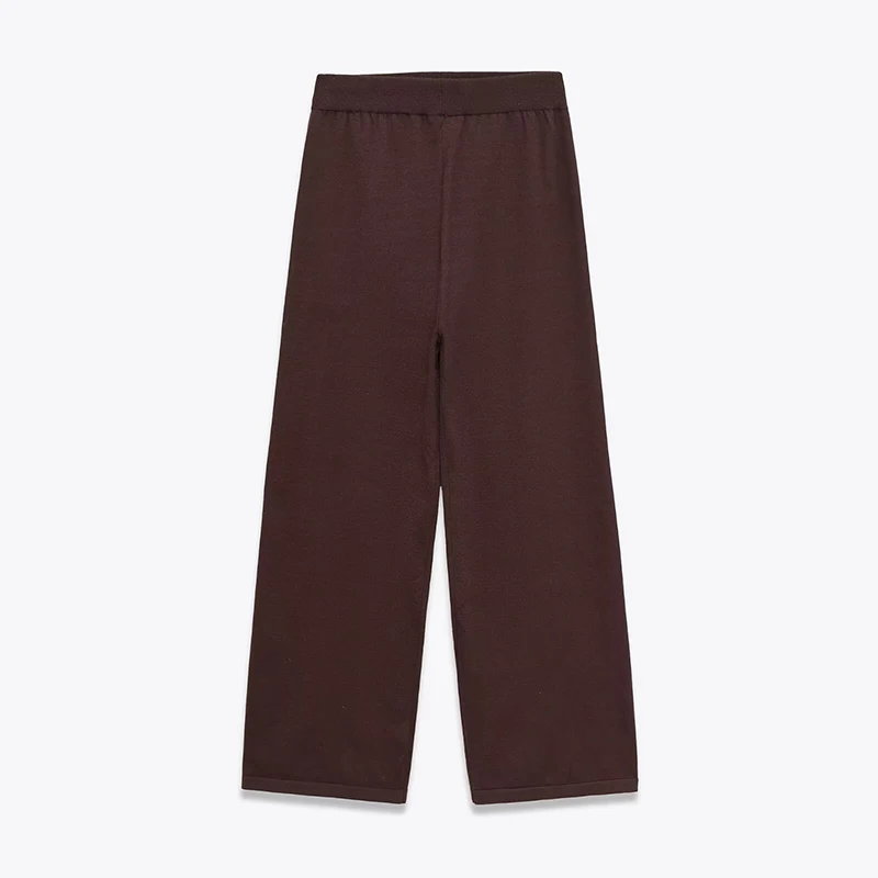 

YENKYE новые женские весенне-осенние однотонные прямые вязаные брюки винтажные повседневные брюки с высокой талией женские спортивные штаны